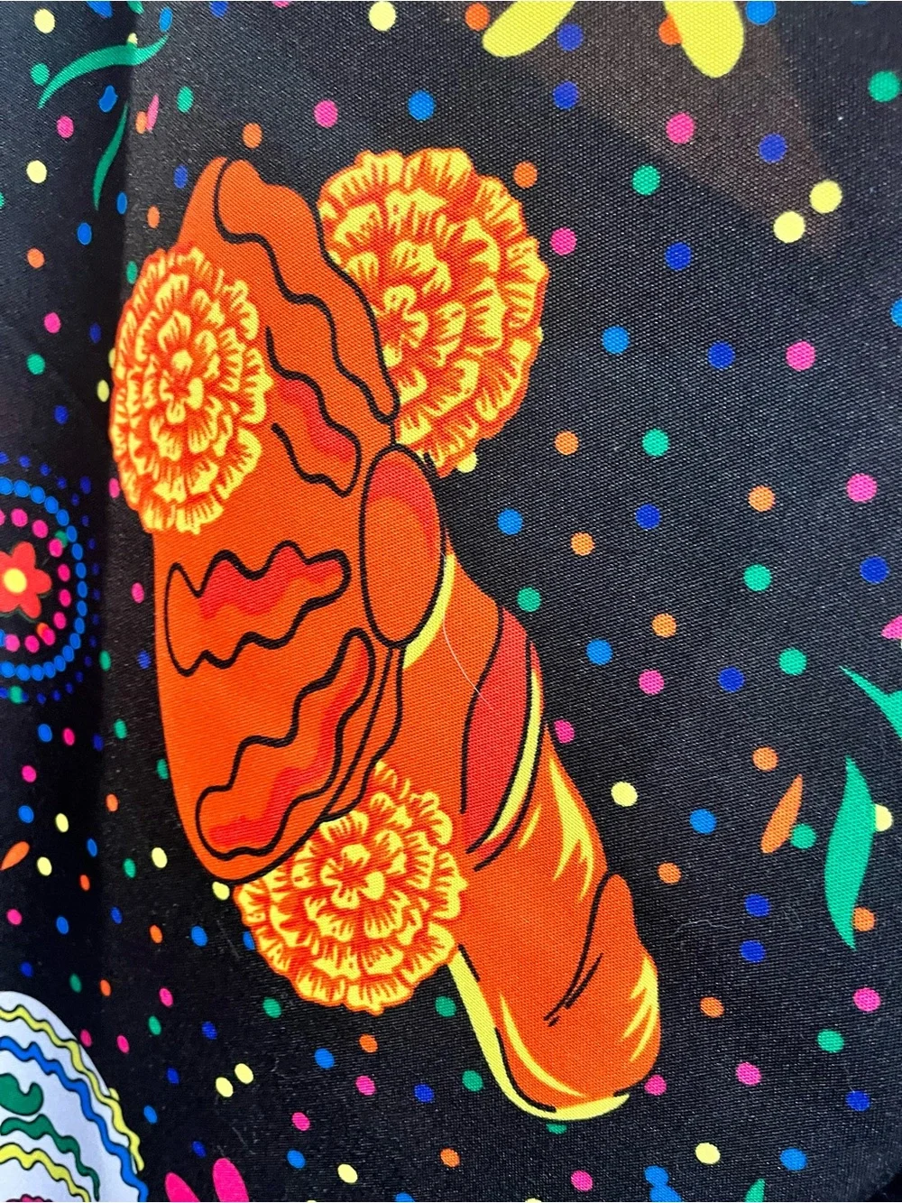 Brand new Day of the Dead Skull Fabric One piece of  10.50 yards a 59” wide